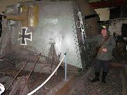 Peter in front of 'his' tank (German A7V of WWI)